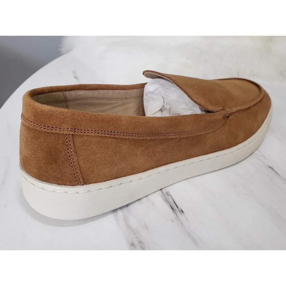 NEW NO BOX SIZE 9.5 Banana Republic Suede Boat Shoe Cognac Slip on loafers brown